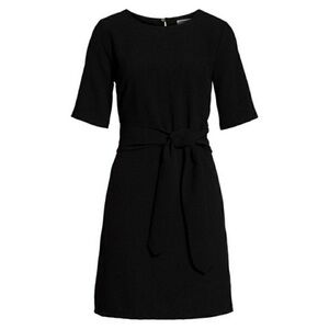 NWT Chelsea28 Casual Short Tie Waist Shift Black Mini Dress - Size Small